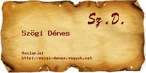 Szögi Dénes névjegykártya